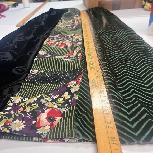 Vtg Koos of Course y2K Women Velvety Stretchy Skirt Medium Boho Patch Pattern - Picture 4 of 6